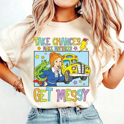 Take Chances Make Mistakes Get Messy Shirt, Miss Frizzle Shirt, Magic School Bus Shirt, Teacher Back To School Shirt