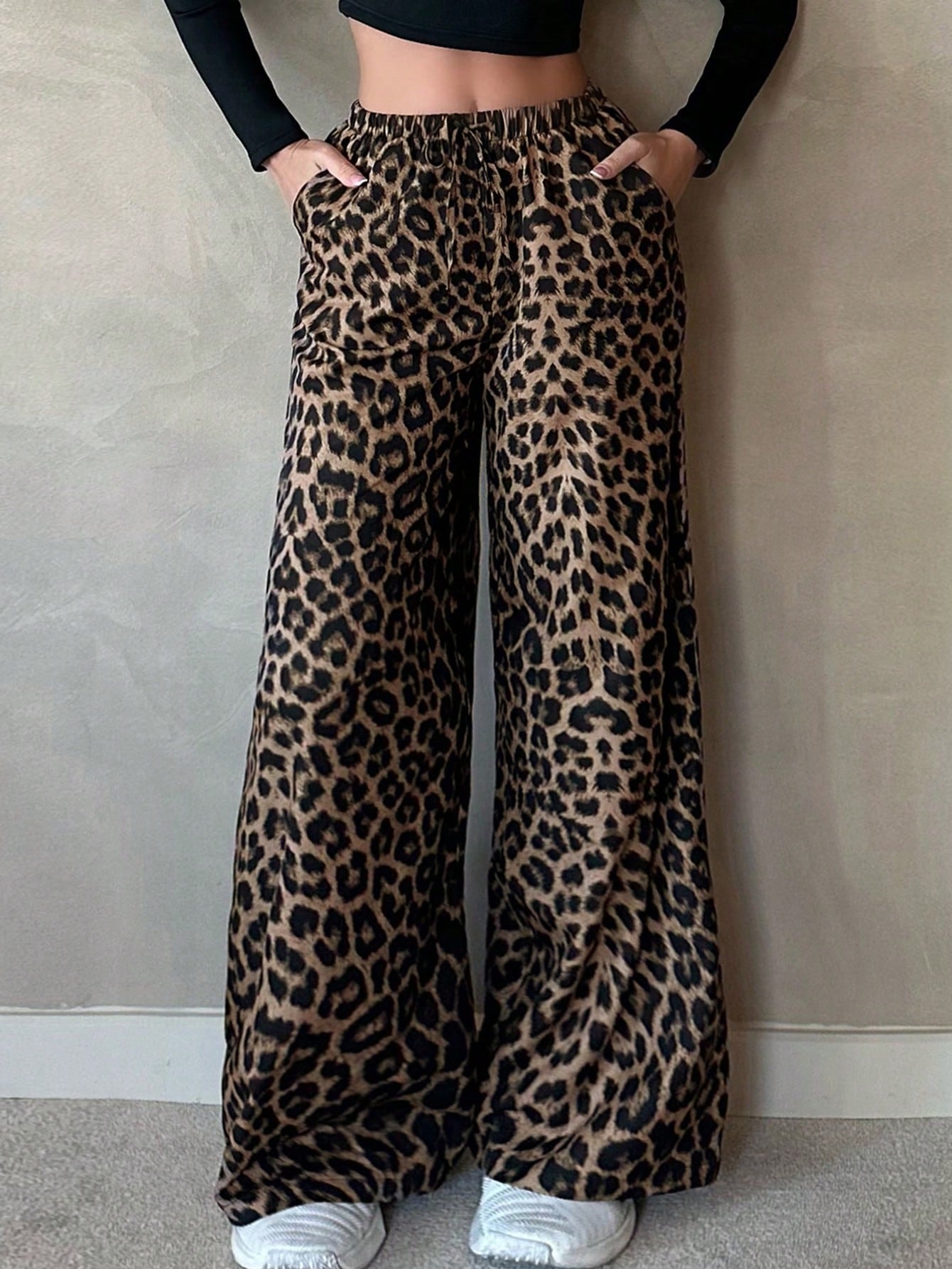 Tall Casual Street Chocolate Brown Loose Straight Wide Leg Pants, Tall Women Vacation Thailand Holiday Autumn