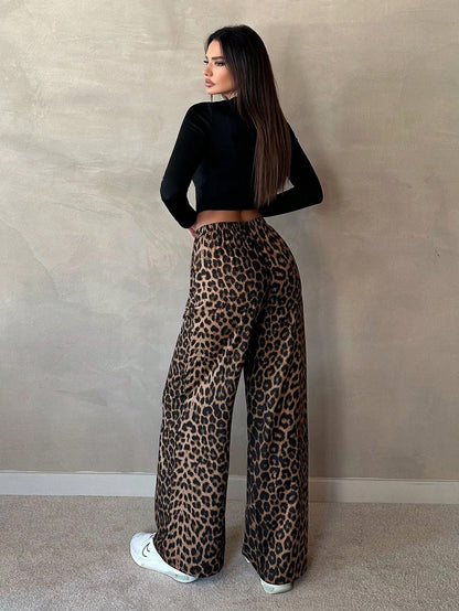 Tall Casual Street Chocolate Brown Loose Straight Wide Leg Pants, Tall Women Vacation Thailand Holiday Autumn