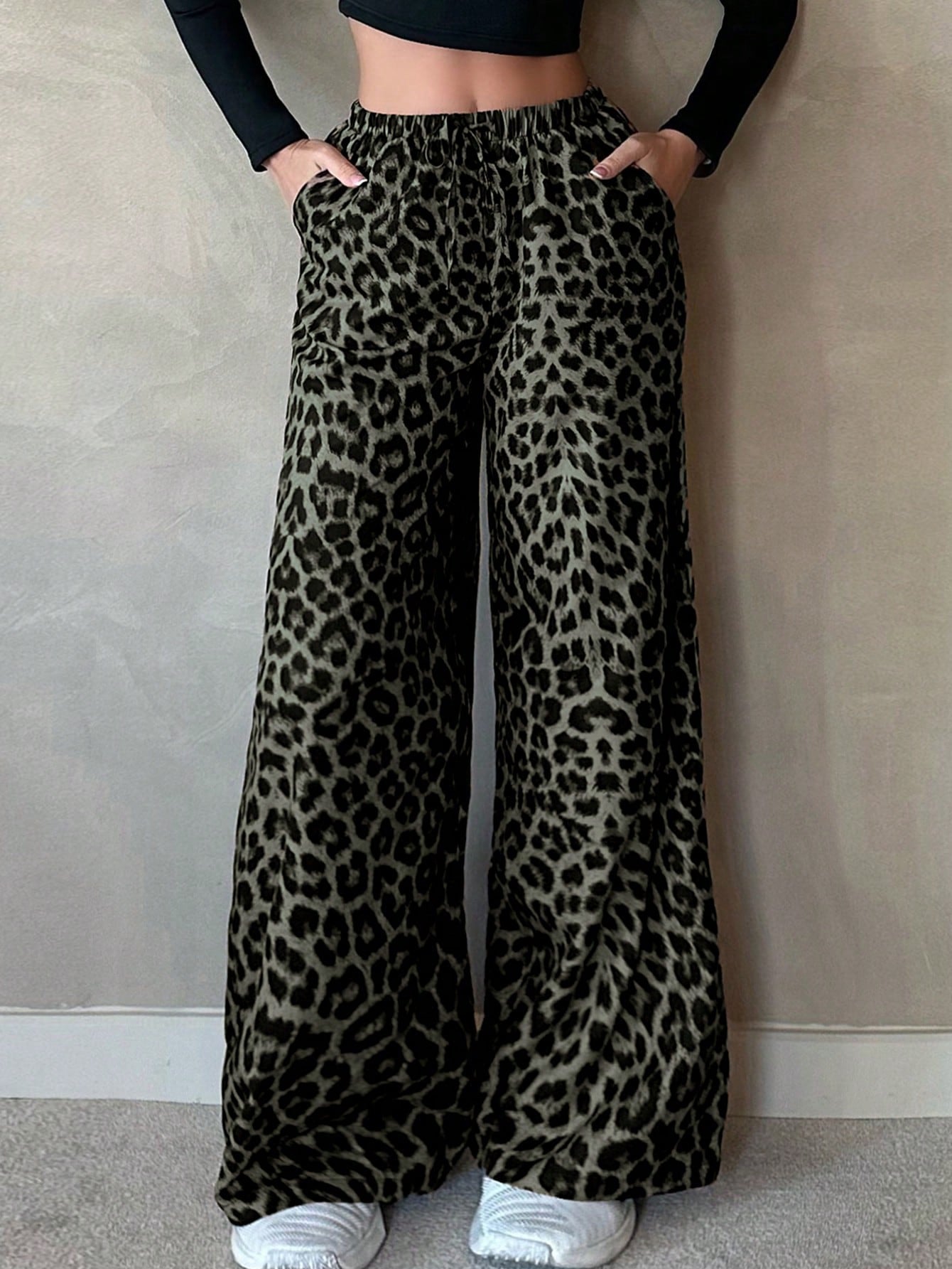 Tall Casual Street Chocolate Brown Loose Straight Wide Leg Pants, Tall Women Vacation Thailand Holiday Autumn