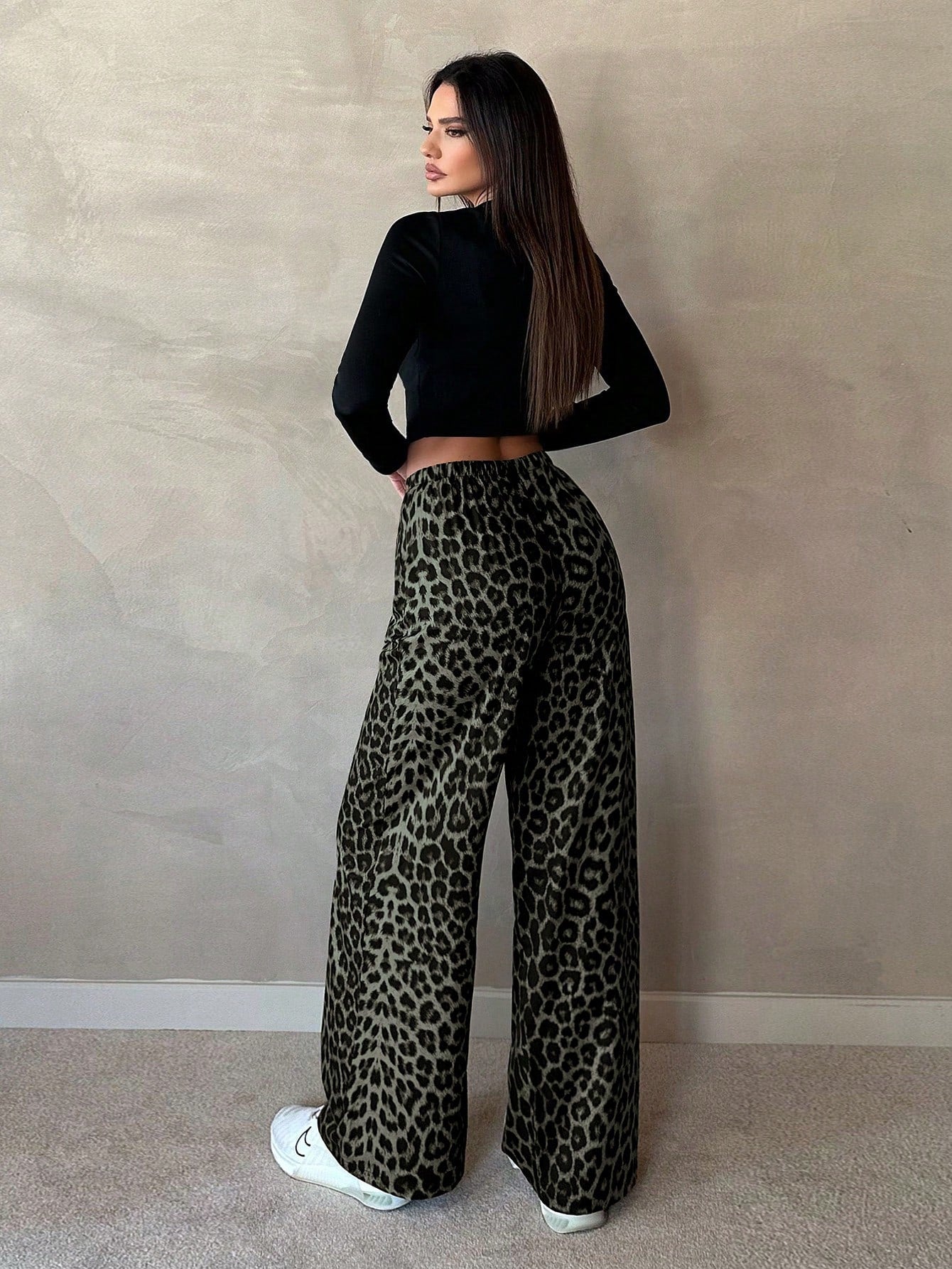 Tall Casual Street Chocolate Brown Loose Straight Wide Leg Pants, Tall Women Vacation Thailand Holiday Autumn