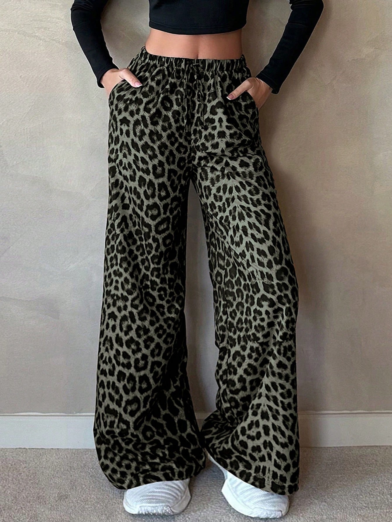 Tall Casual Street Chocolate Brown Loose Straight Wide Leg Pants, Tall Women Vacation Thailand Holiday Autumn