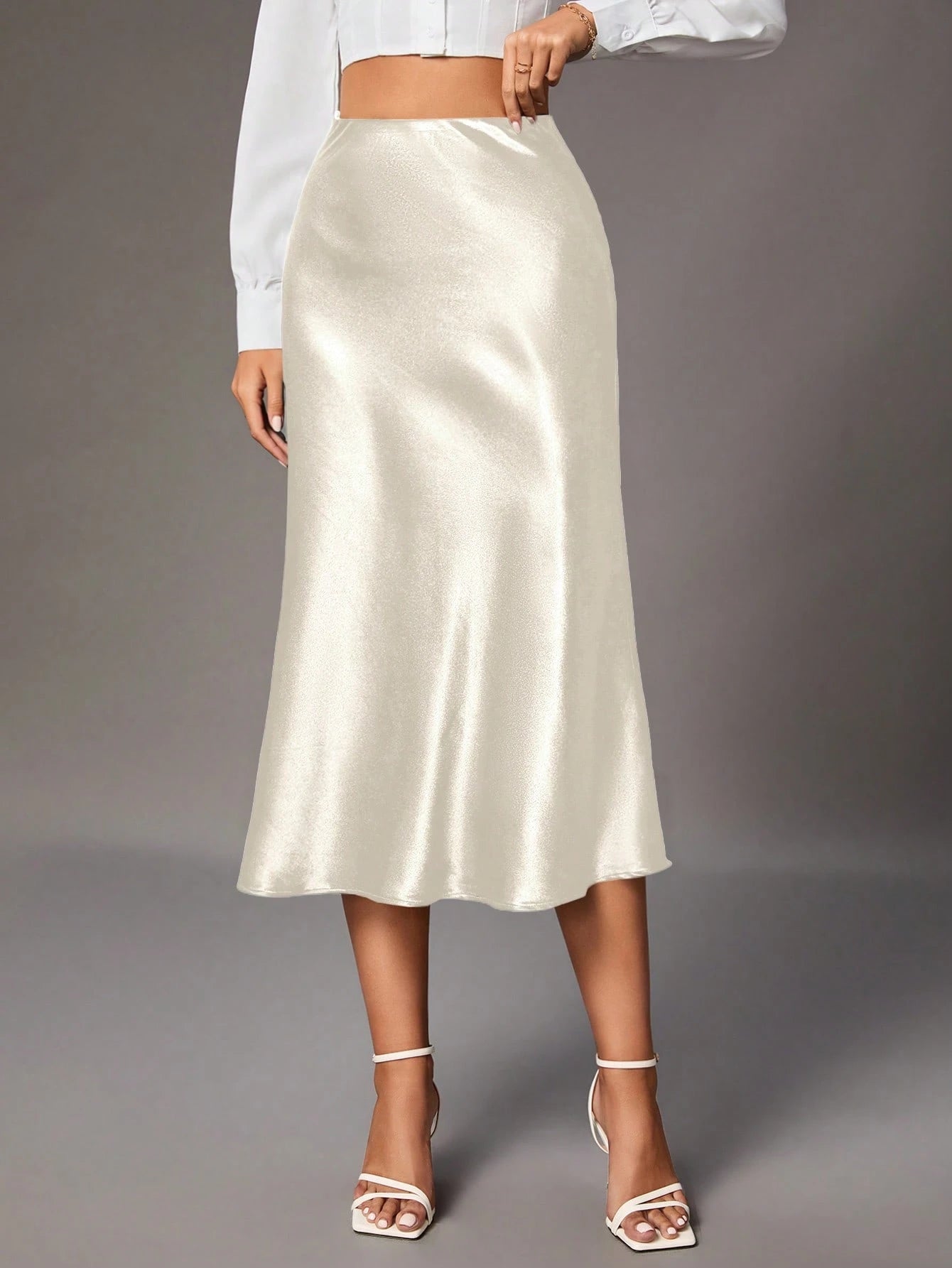 Tall Women's Solid Color Glossy Skirt, Tall Women