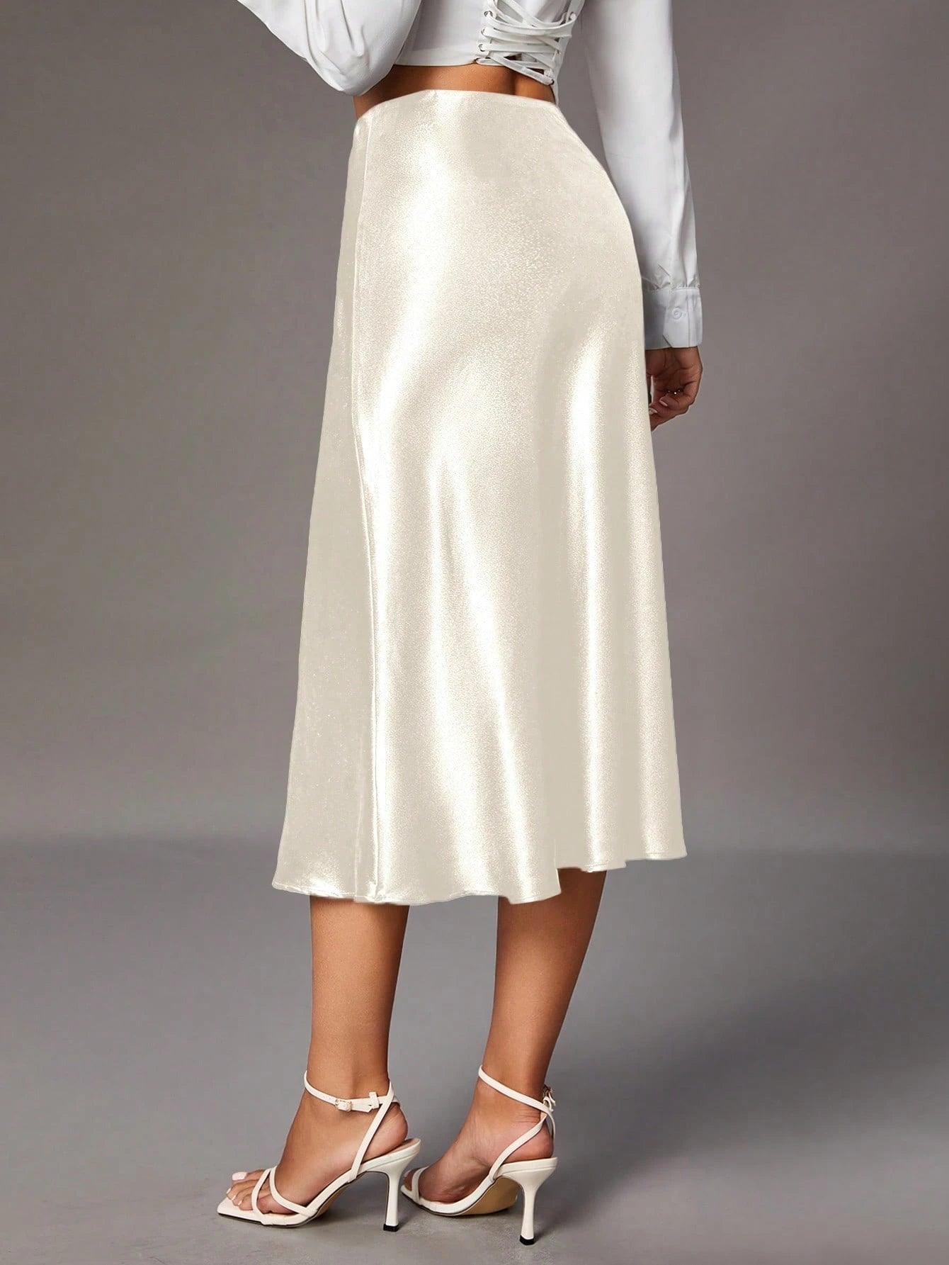 Tall Women's Solid Color Glossy Skirt, Tall Women