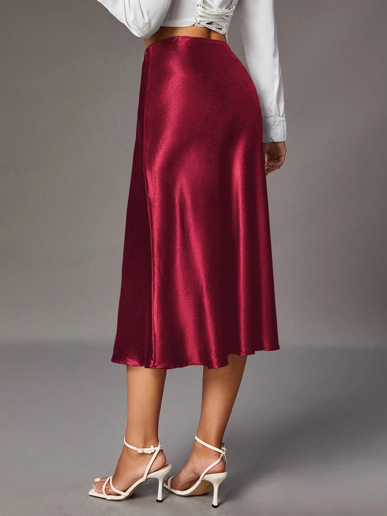 Tall Women's Solid Color Glossy Skirt, Tall Women
