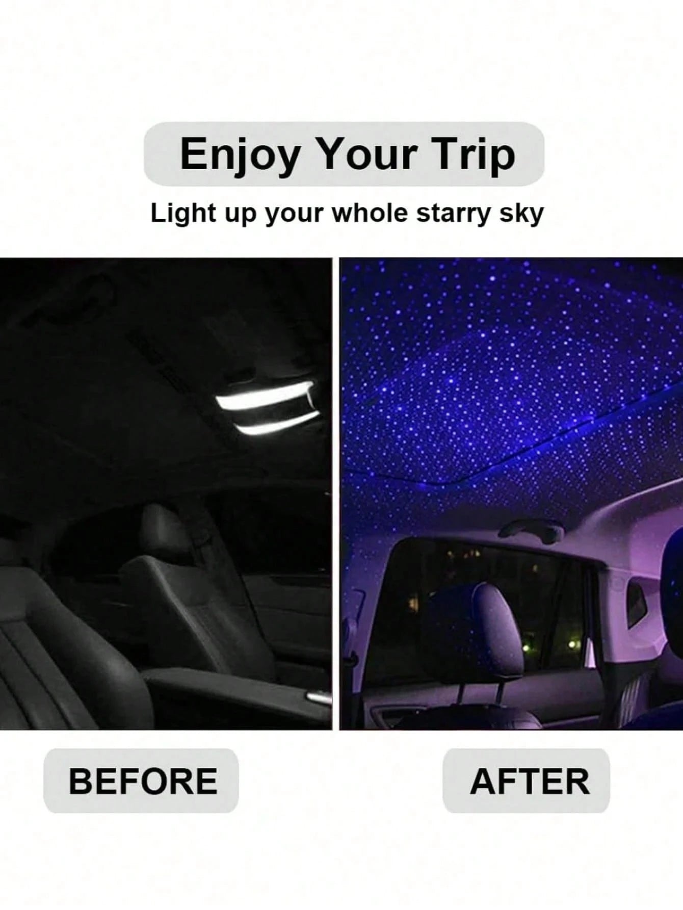 Teckwe 1pc Romantic LED USB Galaxy Star Projector Night Light For Car Ceiling And Room Ceiling