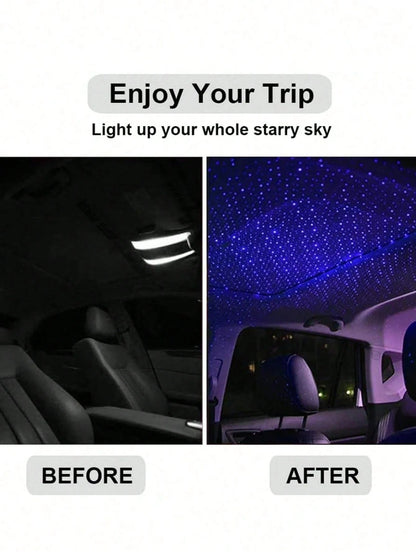 Teckwe 1pc Romantic LED USB Galaxy Star Projector Night Light For Car Ceiling And Room Ceiling