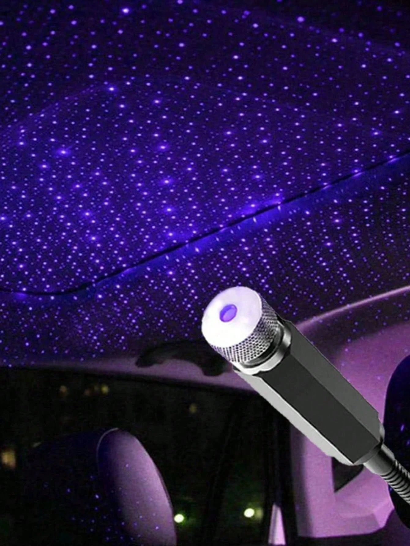 Teckwe 1pc Romantic LED USB Galaxy Star Projector Night Light For Car Ceiling And Room Ceiling