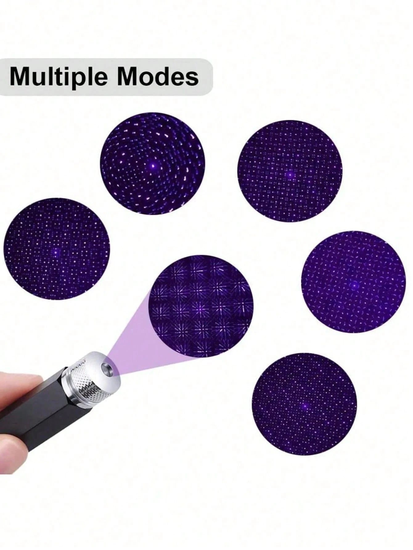 Teckwe 1pc Romantic LED USB Galaxy Star Projector Night Light For Car Ceiling And Room Ceiling