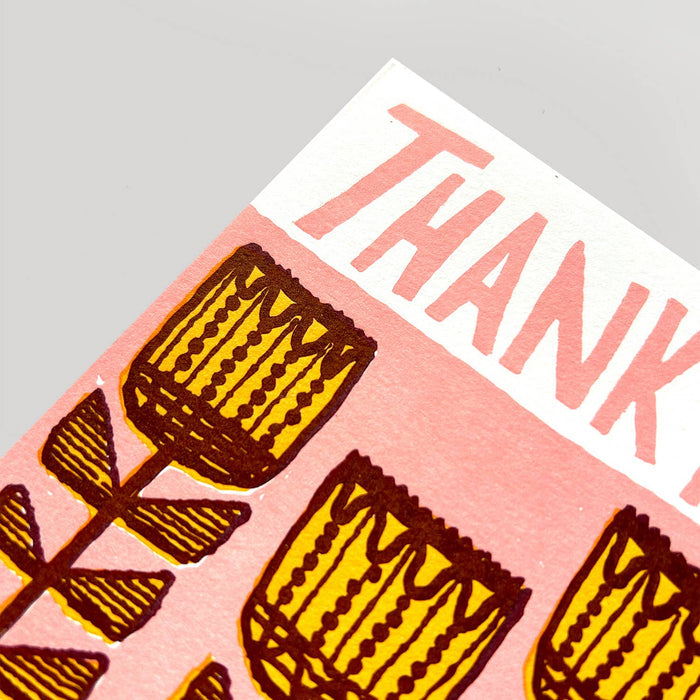 Thank You Folk Flowers Card