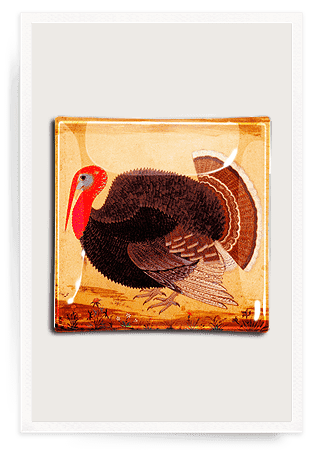 Thankful Turkey Decoupage Glass Tray - Ben's Garden