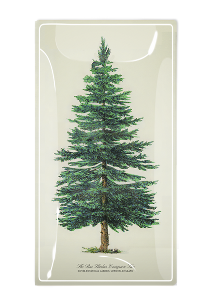 The Bar Harbor Evergreen Tree Glass Decoupage Tray