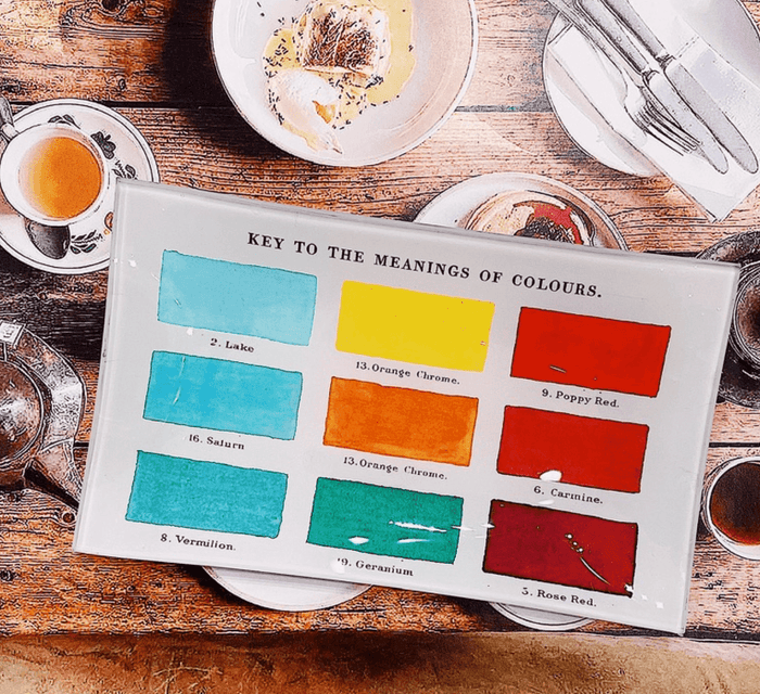 The Key To The Meaning Of Colours Decoupage Glass Tray - Ben's Garden