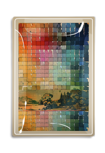 The Painter’s Garden Watercolor Palette Decoupage Glass Tray