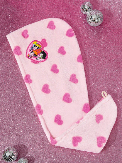 THE POWERPUFF GIRLS X 1 Pc Heart & Blossom, Bubbles, Buttercup Pattern Absorbent Hair Drying Towel Cap, Suitable For All Hair Types,Y 2 K Hair Drying Towel Wrap,Valentine's Day