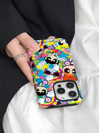 THE POWERPUFF GIRLS X This Powerpuff Girls 2-In-1 Film Phone Case Is Made Of TPU+PC Material, Offering A Shockproof Frosted Feel. The Finely Printed Pattern Effectively Protects Your Apple 14/15