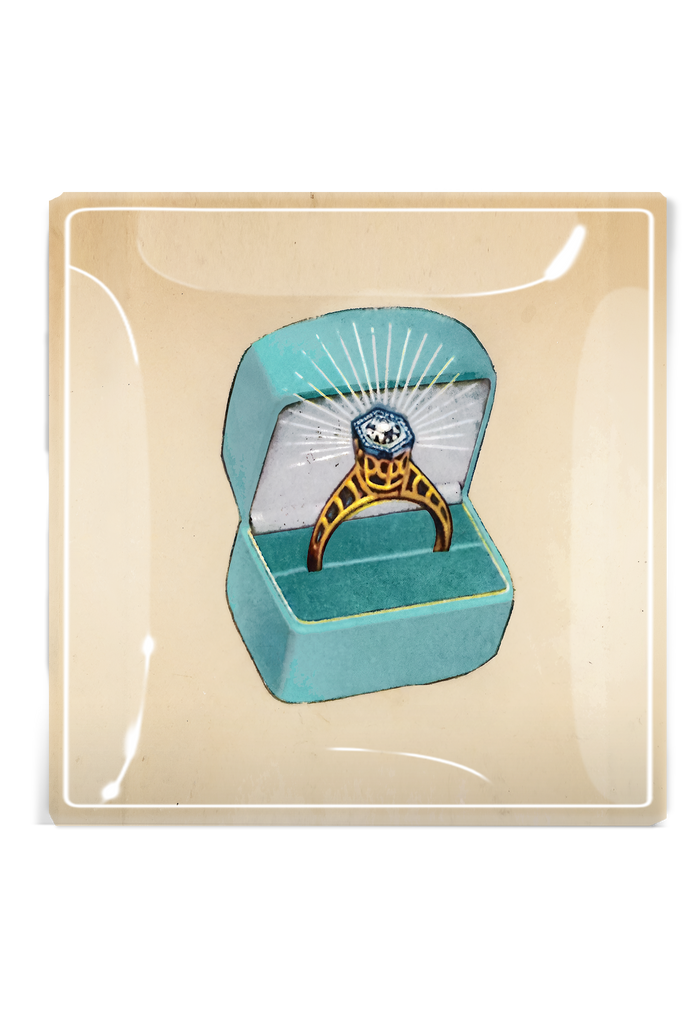 The Ring Box Decoupage Glass Tray