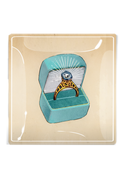 The Ring Box Decoupage Glass Tray