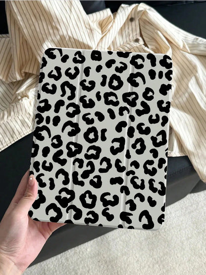 This Elegant And Cute Black Leopard Print Double-Sided Acrylic Crystal Clear Back Shockproof Cover With Shock-Proof Function Is Compatible With The 7th, 8th (10.2-Inch), And 10th Generation IPads. It