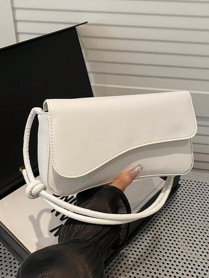 This Fashionable Minimalist Bag Features Asymmetrical Flap And Adjustable Shoulder Strap Design, Suitable For Shopping And Carrying Wallet