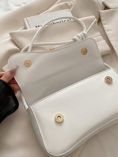 This Fashionable Minimalist Bag Features Asymmetrical Flap And Adjustable Shoulder Strap Design, Suitable For Shopping And Carrying Wallet
