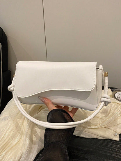 This Fashionable Minimalist Bag Features Asymmetrical Flap And Adjustable Shoulder Strap Design, Suitable For Shopping And Carrying Wallet