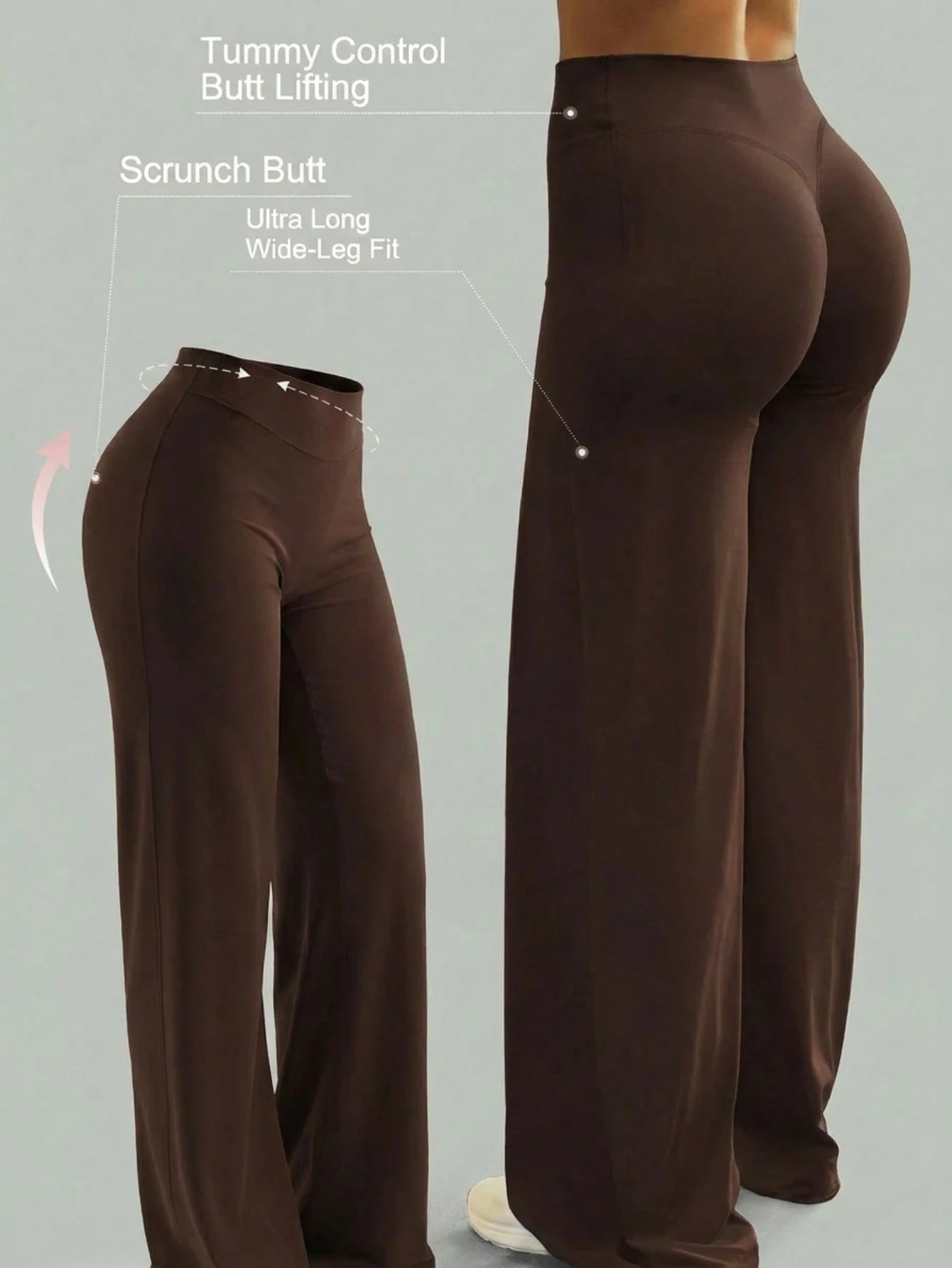 This Solid Color Yoga Wide-Leg Pants Are Comfortable And Slimming, Suitable For Running, Fitness, And Various Yoga Activities. Spring Sports