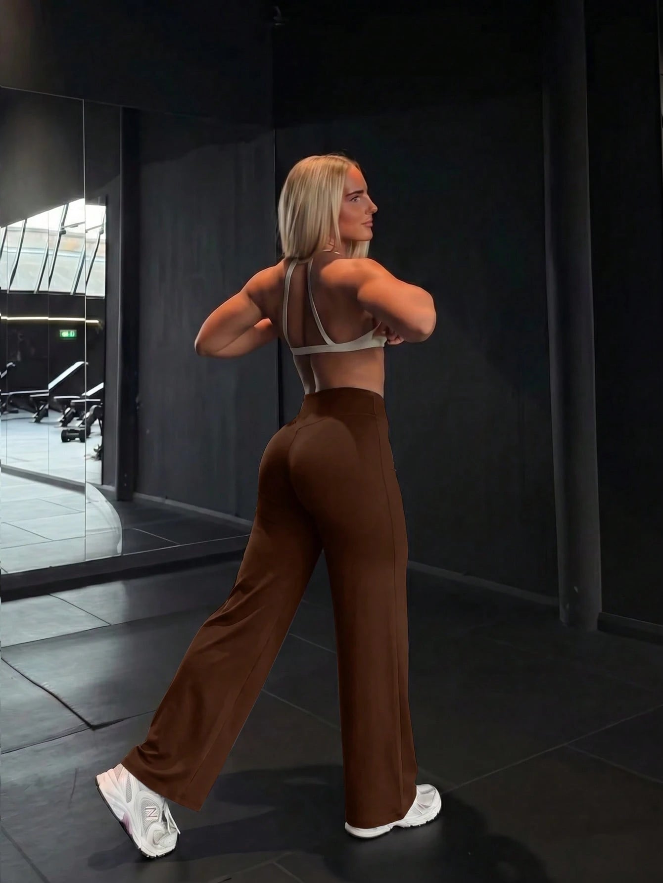 This Solid Color Yoga Wide-Leg Pants Are Comfortable And Slimming, Suitable For Running, Fitness, And Various Yoga Activities. Spring Sports