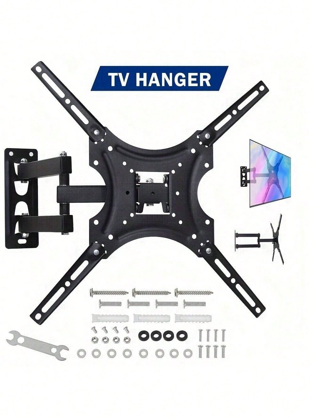 Tilt Swivel TV Wall Mount Full Motion Articulating Bracket Steel TV Wall Bracket Installation, Rotation, Tilt, All-Round Movement Suitable For 32-55 Inch LCD LED Plasma TV