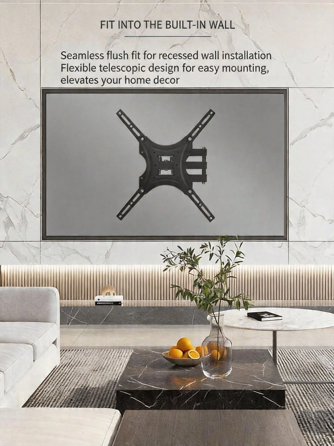 Tilt Swivel TV Wall Mount Full Motion Articulating Bracket Steel TV Wall Bracket Installation, Rotation, Tilt, All-Round Movement Suitable For 32-55 Inch LCD LED Plasma TV