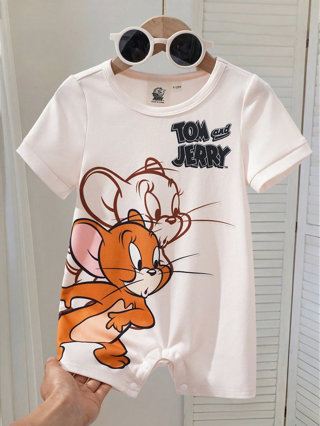 TOM & JERRY X Baby Boy Cute Cartoon Print Round Neck Short Sleeve Romper
