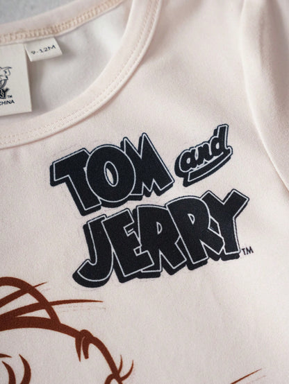 TOM & JERRY X Baby Boy Cute Cartoon Print Round Neck Short Sleeve Romper