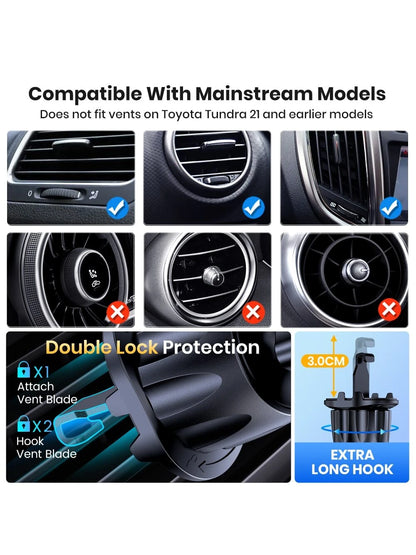 TOPK Car Phone Holder Mount For Car Air Vent,TOPK Air Vent Car Mount With Hook Clip 360° Rotation Phone Mount For Cellphones