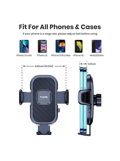 TOPK Car Phone Holder Mount For Car Air Vent,TOPK Air Vent Car Mount With Hook Clip 360° Rotation Phone Mount For Cellphones