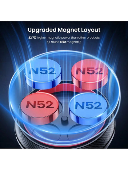 TOPK Magnetic Car Phone Mount, Strong Magnet Dashboard Windshield Suction Cup Car Phone Holder With Adjustable Telescopic Arm For All Cell Phones