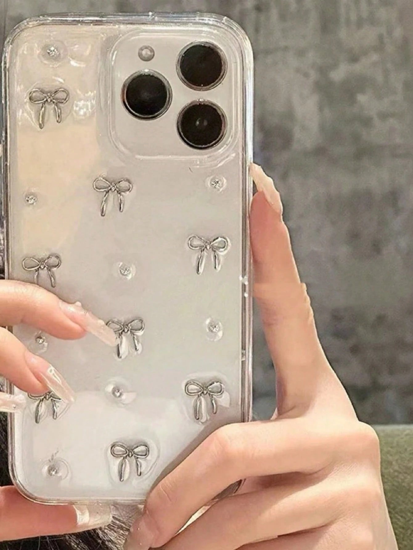 TPU Luxury Golden Bow Element Shiny Gold Bow & Luxury Gold Texture Border Transparent Epoxy Resin Phone Case, Fit For IPhone 17/17Air/17Pro/17ProMax/16/15/14/13/12/11/X/XS/XR/Mini/Pro Max/Pro/Plus, TP