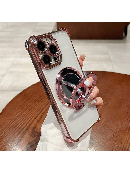 Transparent Anti-Drop Magnetic Makeup Mirror Stand, Compatible With IPhone 17/6/7/8/X/XS/XR/11/12/13/14/15/16e, Galaxy S22/23/24, A04/05/06/A07/A17/A14/A15/A16/A24/A25/A34, Note 7/8/9/10/11/12/13/14