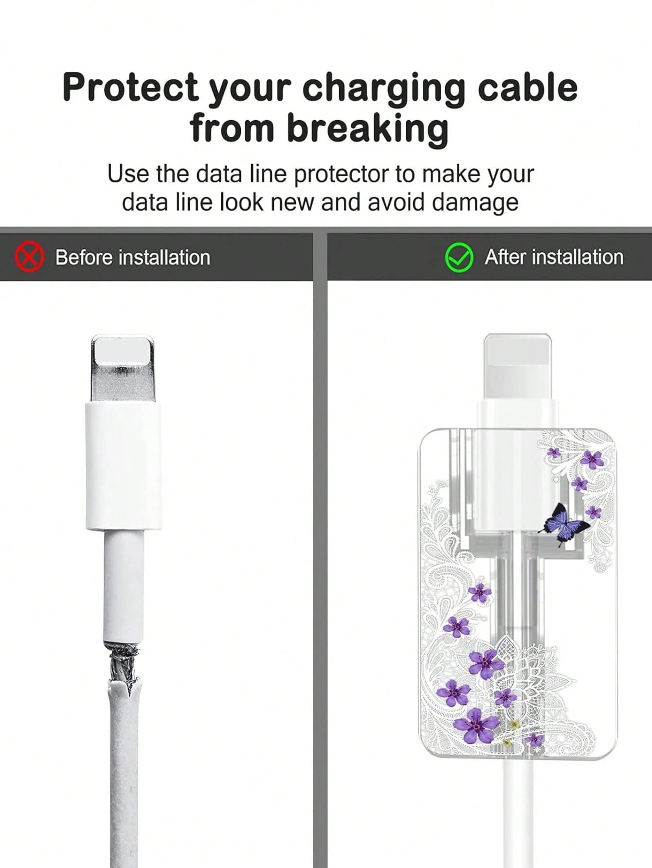 Transparent Cable Protective Cover, Anti-Break Cable Protector, Charger Protector