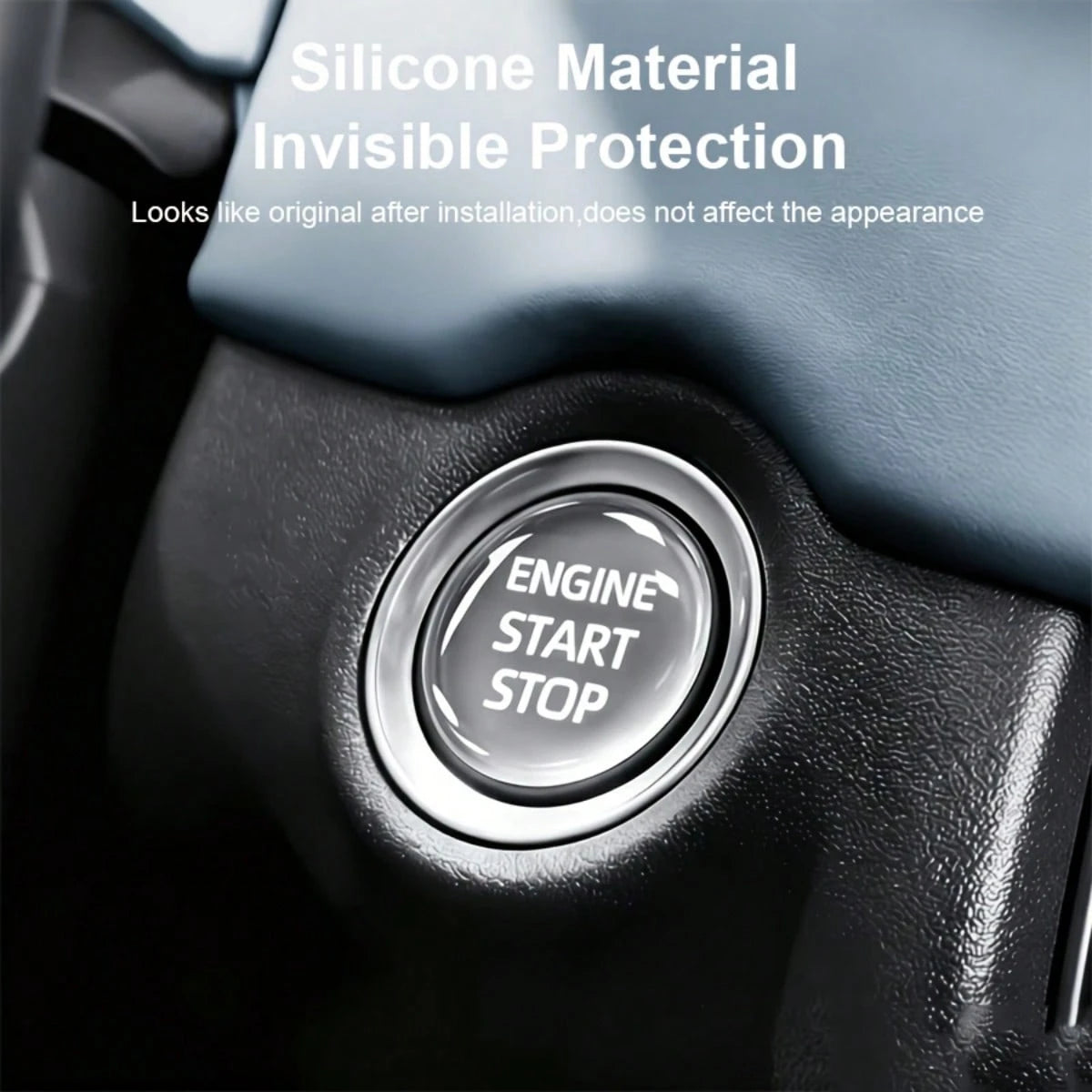 Transparent Silicone Start/Stop Button Cover- Anti-Scratch Round Sticker, Suitable For Most Cars, Easy Installation Dashboard Accessory