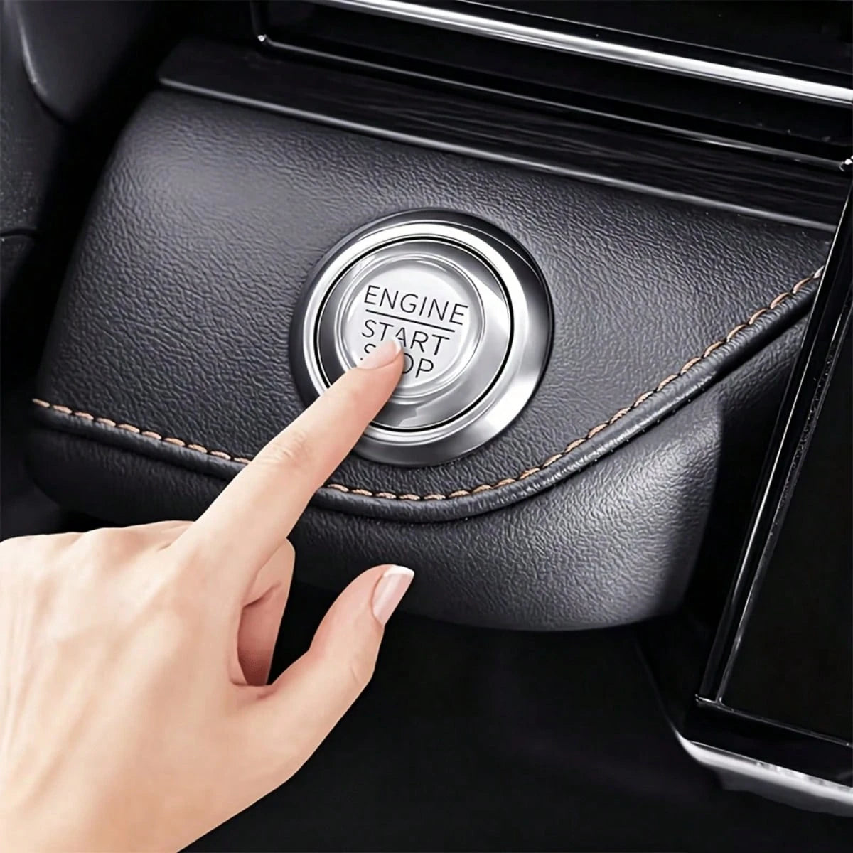 Transparent Silicone Start/Stop Button Cover- Anti-Scratch Round Sticker, Suitable For Most Cars, Easy Installation Dashboard Accessory