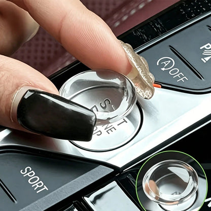 Transparent Silicone Start/Stop Button Cover- Anti-Scratch Round Sticker, Suitable For Most Cars, Easy Installation Dashboard Accessory