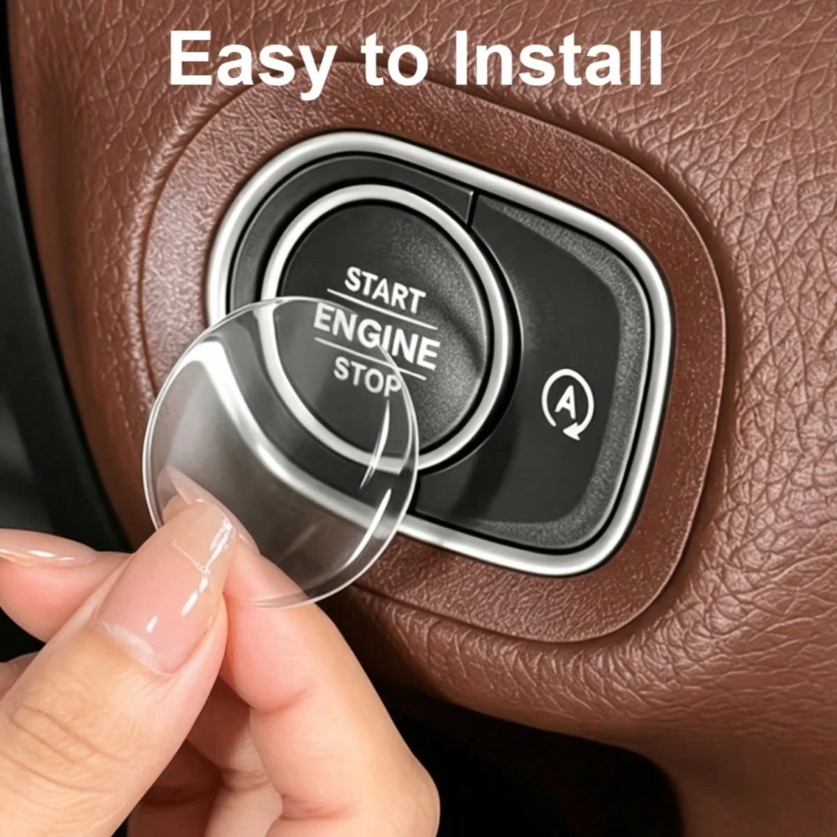 Transparent Silicone Start/Stop Button Cover- Anti-Scratch Round Sticker, Suitable For Most Cars, Easy Installation Dashboard Accessory