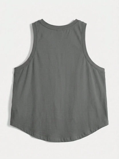 Tseoso Solid High Low Hem Tank Top