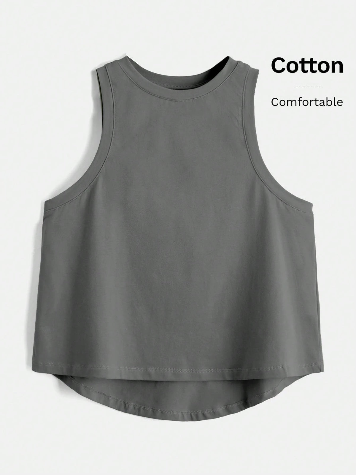 Tseoso Solid High Low Hem Tank Top