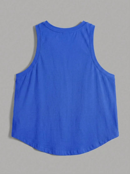 Tseoso Solid High Low Hem Tank Top