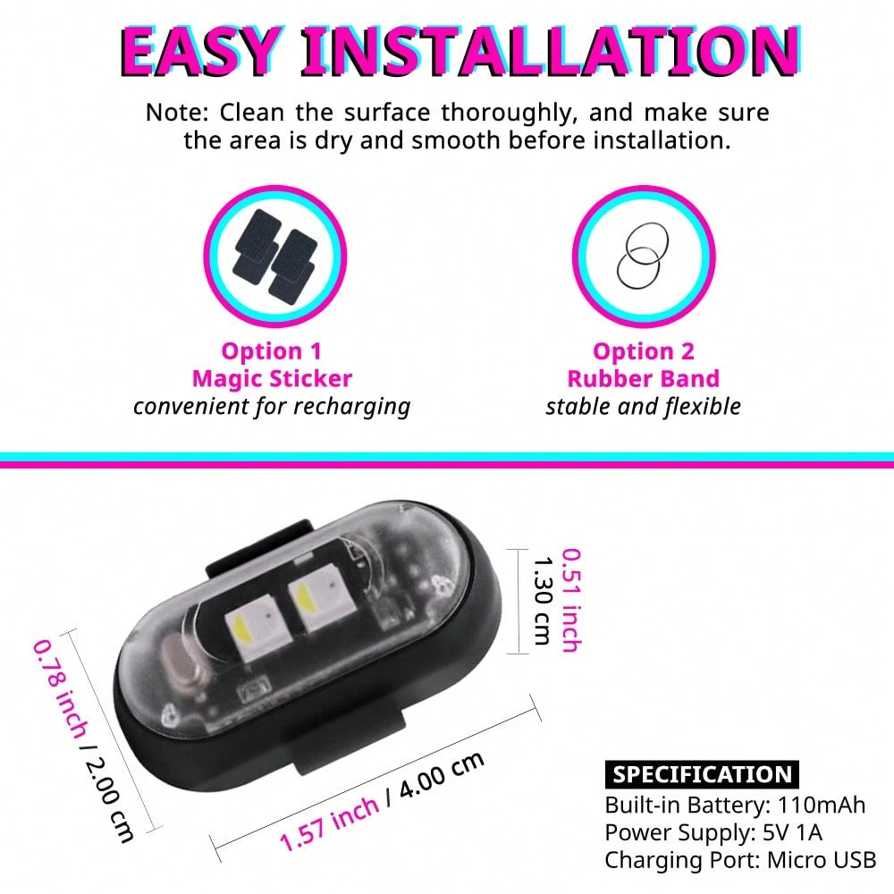 Tutu Car Led Light Set Of 4 Rechargeable RGB Car Footwell Lights Wireless Remote Control Interior Ambient LED Accent Lamps 8 Colors 10 Modes No Wiring Waterproof Front Rear Seat Floor Console Glow For