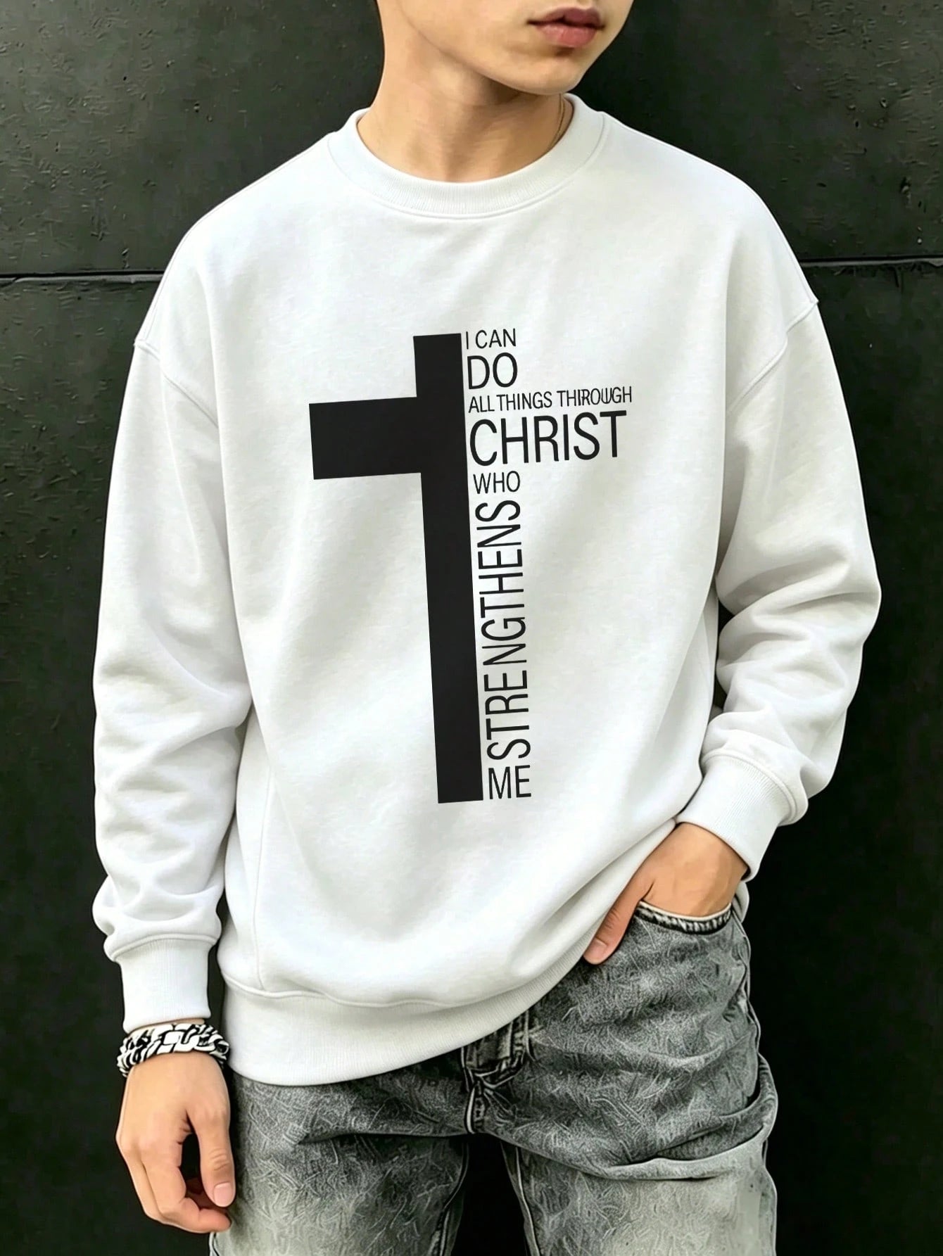 Tween Boy Warm Crewneck Sweatshirt, Kids' Autumn/Winter Long Sleeve Top, Student Casual Wear, Street/Casual/Designer/Daily/Sporty/Fashion/Preppy