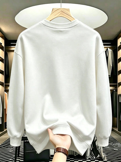 Tween Boy Warm Crewneck Sweatshirt, Kids' Autumn/Winter Long Sleeve Top, Student Casual Wear, Street/Casual/Designer/Daily/Sporty/Fashion/Preppy
