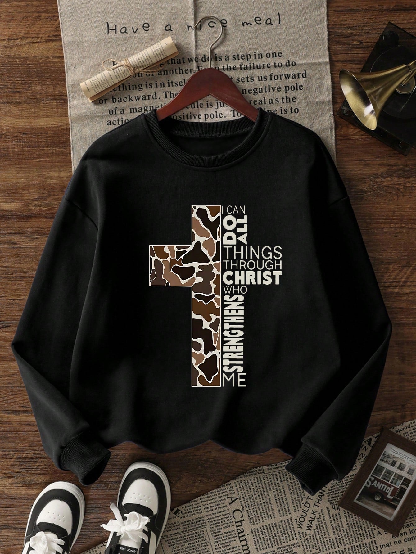 Tween Boy Warm Crewneck Sweatshirt, Kids' Autumn/Winter Long Sleeve Top, Student Casual Wear, Street/Casual/Designer/Daily/Sporty/Fashion/Preppy