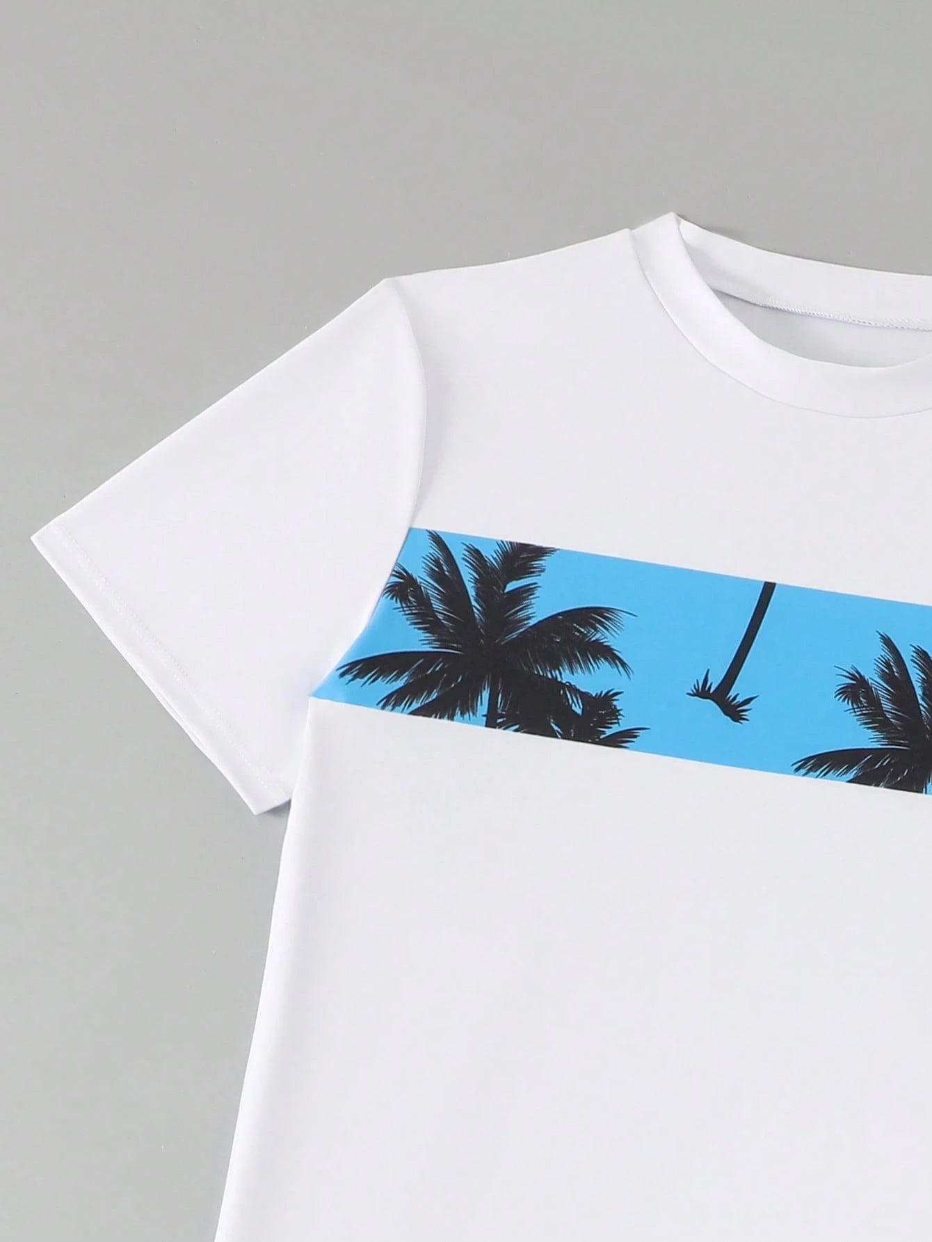 Tween Boys 2 Pieces Swimwear Set,White Funny Graphic Print Top And Swim Trunks,Summer Beach Vacation Holiday Rash Guard,Casual Cool Pool Outfits